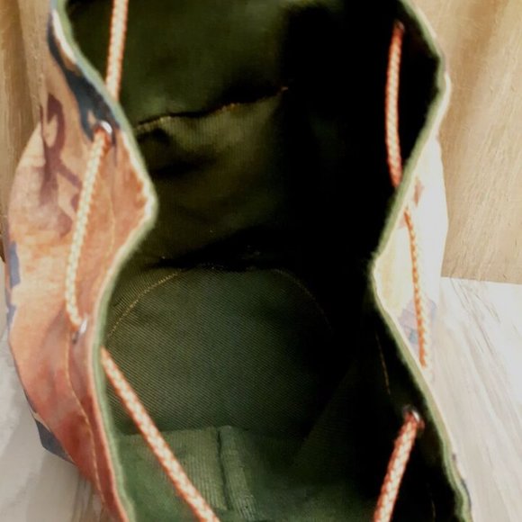 Southwestern Cowgirl Bucket Tote Sling Bag Aztec Print Rust Brown Blue Green Lrg - Picture 9 of 9